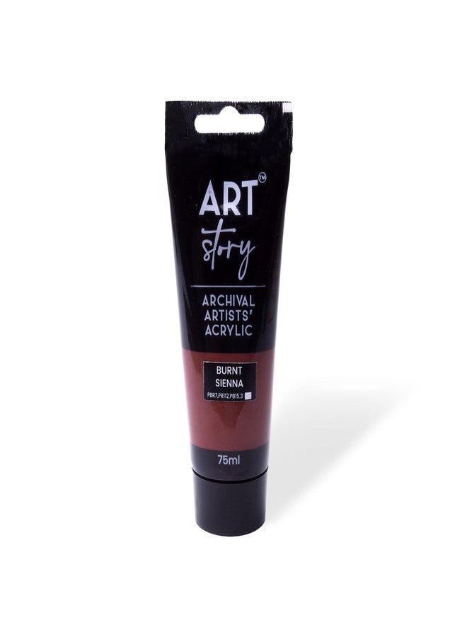 itsy-bitsy Itsy Bitsy Art Story Artists Acrylic Colour Burnt Sienna 75ml Tube | Rich Pigment, Smooth Finish, Quick Drying Paint for Canvas, Paper, Craft & DIY Projects - Image 1